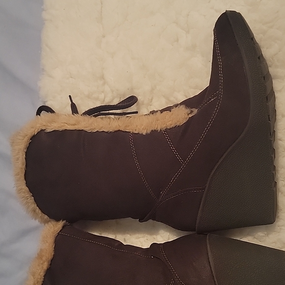 Route 66 suede n fur wedge boots 9 - Picture 7 of 12